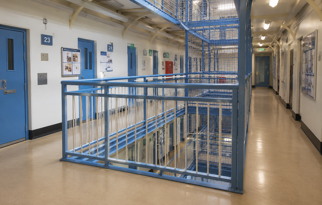 Image of the inside of a prison wing