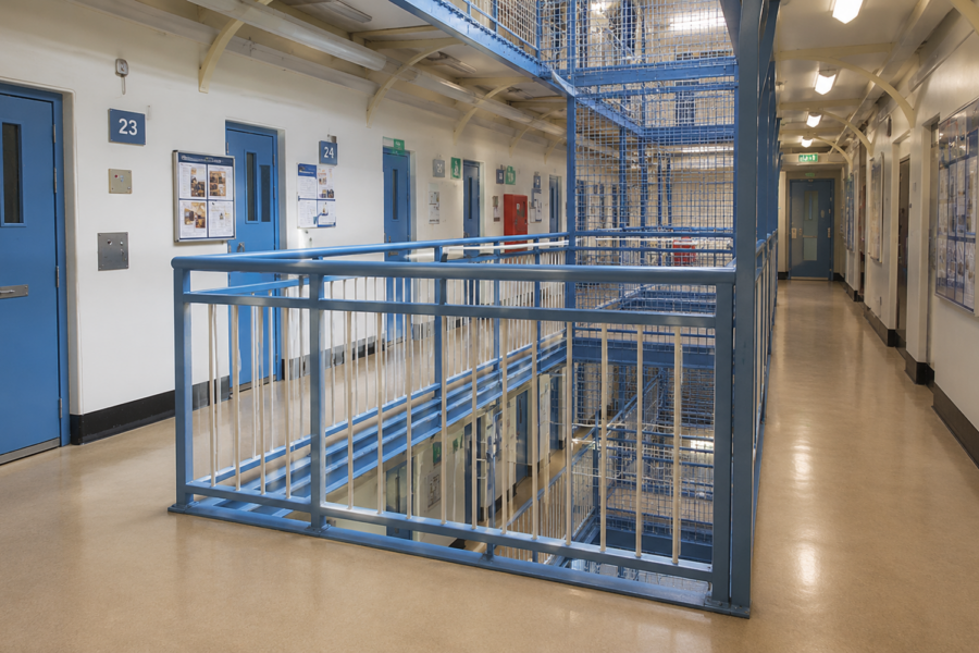 Image of the inside of a prison wing